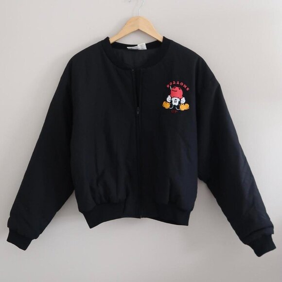 Vintage 90s Mickey & Co Disney “Bottoms Up” Sequin Bomber Jacket - Picture 3 of 6